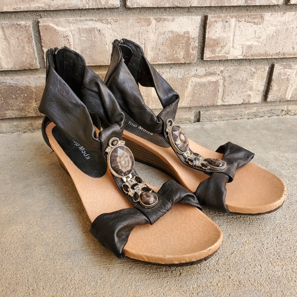 Top Moda wedge sandal women's shoes dress